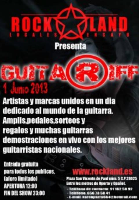Primera edición evento Guitar Riff en Madrid. Los mejores guitarristas reunidos en Rockland