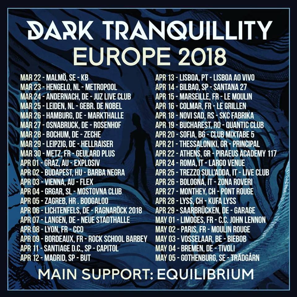 Fechas conciertos Dark Tranquillity 2018