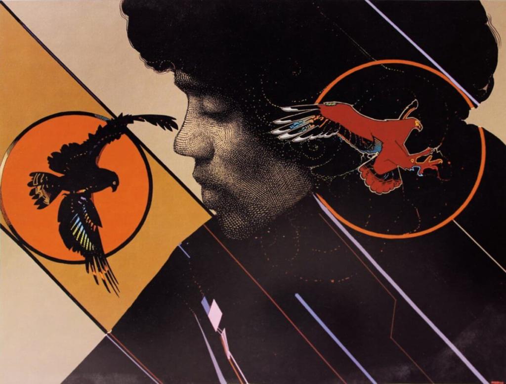 Jimi Hendrix art Jean Giraud Moebius b 1200x909 | Guitar Calavera