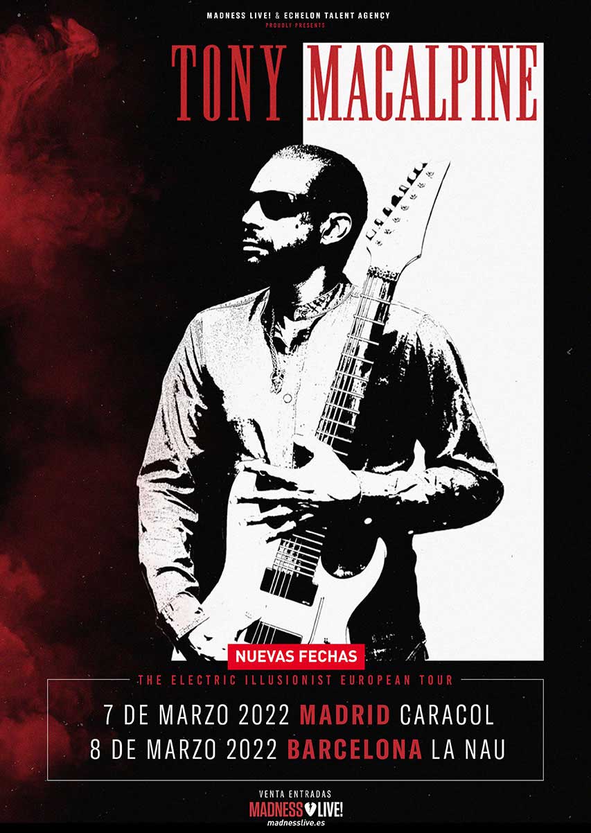 cartel Conciertos de Tony Macalpine 2022 | Guitar Calavera