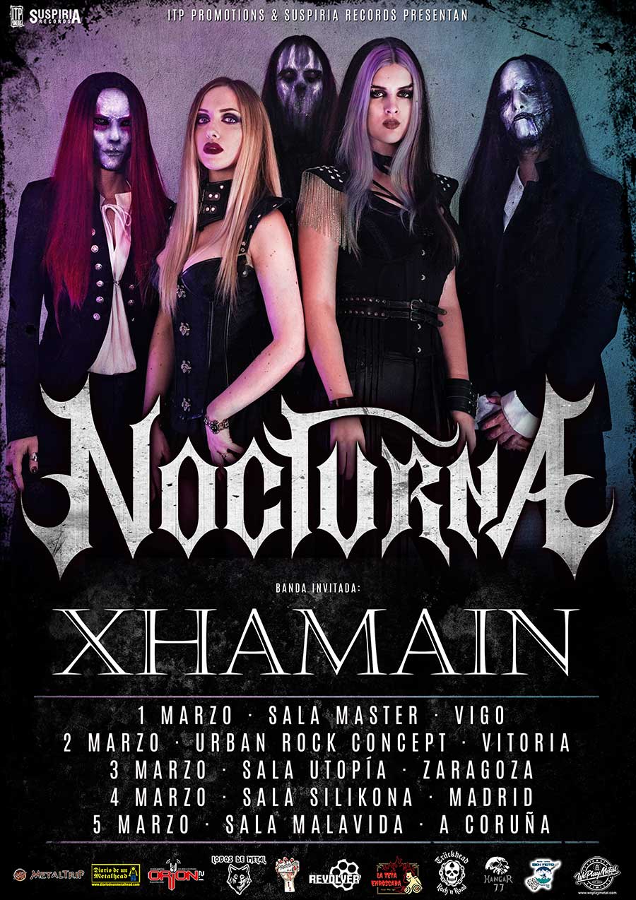 cartel gira Nocturna y Xhamain | Guitar Calavera